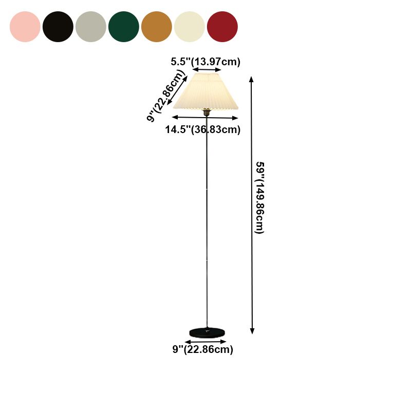 1 lampes standard en forme de cône légère lampadaire en tissu moderne pour le salon