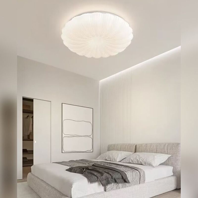 Contemporary 1 - Light Flush Mount Light in White Iron and Acrylic LED Ceiling Flush