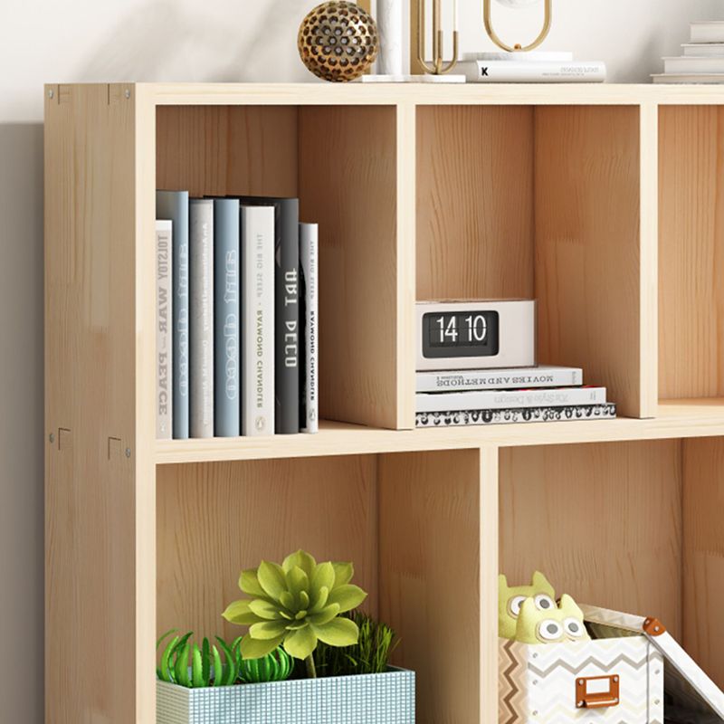 Contemporary Shelf Bookcase Wooden Closed Back Bookshelf for Home