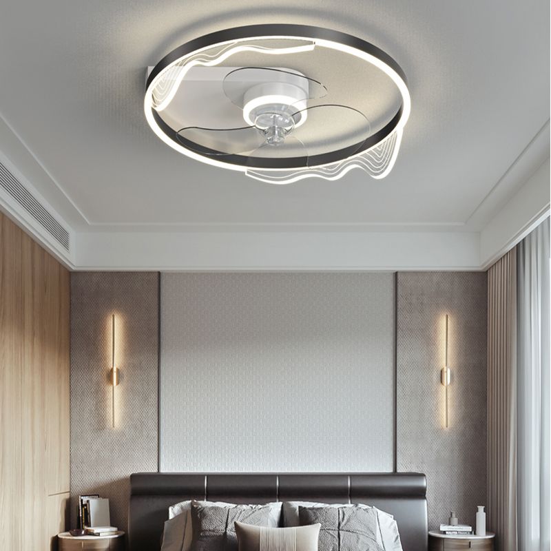 Modern Style Ceiling Fan Lighting Metal 1 Light Ceiling Fan Light for Living Room