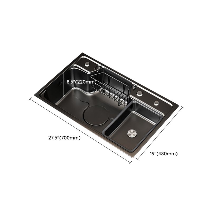 Classic Black Sink Stainless Steel Workstation Sink with Faucet