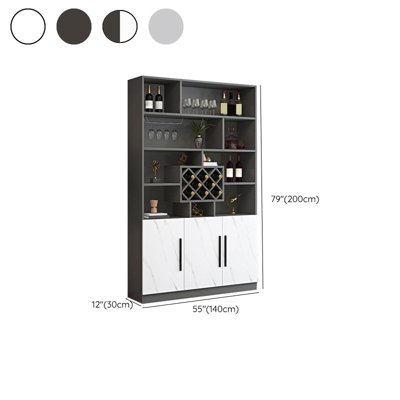 Modern Style Manufactured Wood Floor Wine Bottle Holder with Storage Shelves