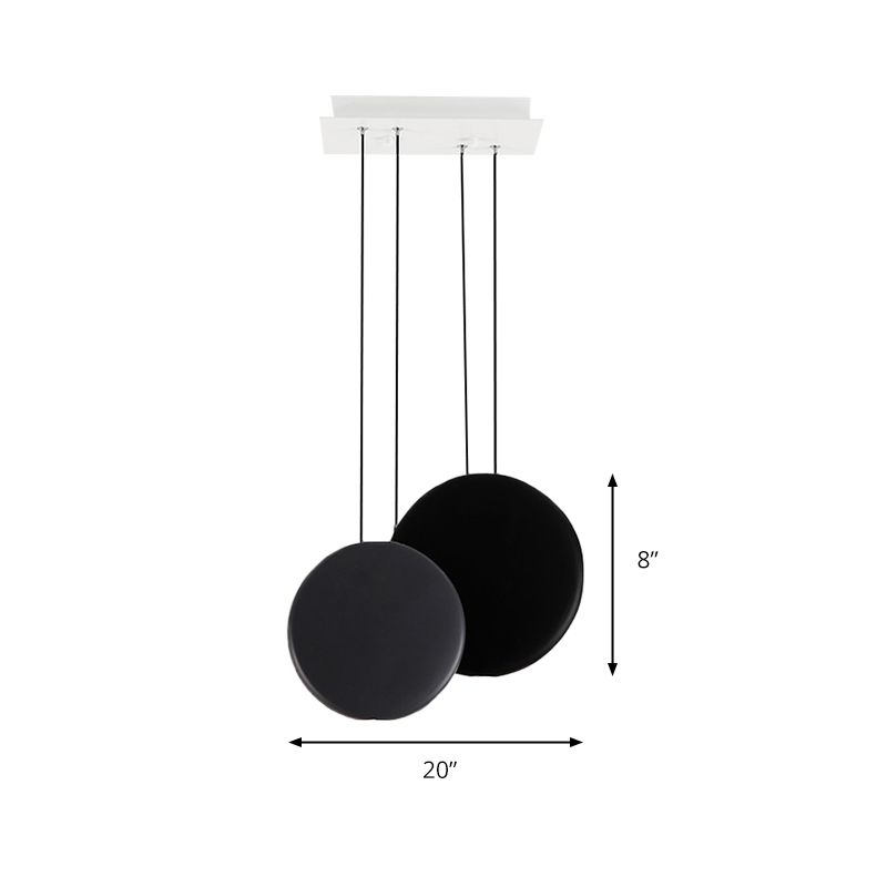 2/3/5 Lights Pendant Lights Post Modern Black and White Hanging Ceiling Lights with Round Resin Shade in Warm/White Light