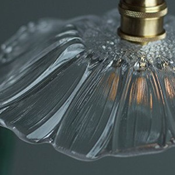 Wavy Shape Semi Flush Mount Modern Style Glass 1 Light Flush Ceiling Light in Clear