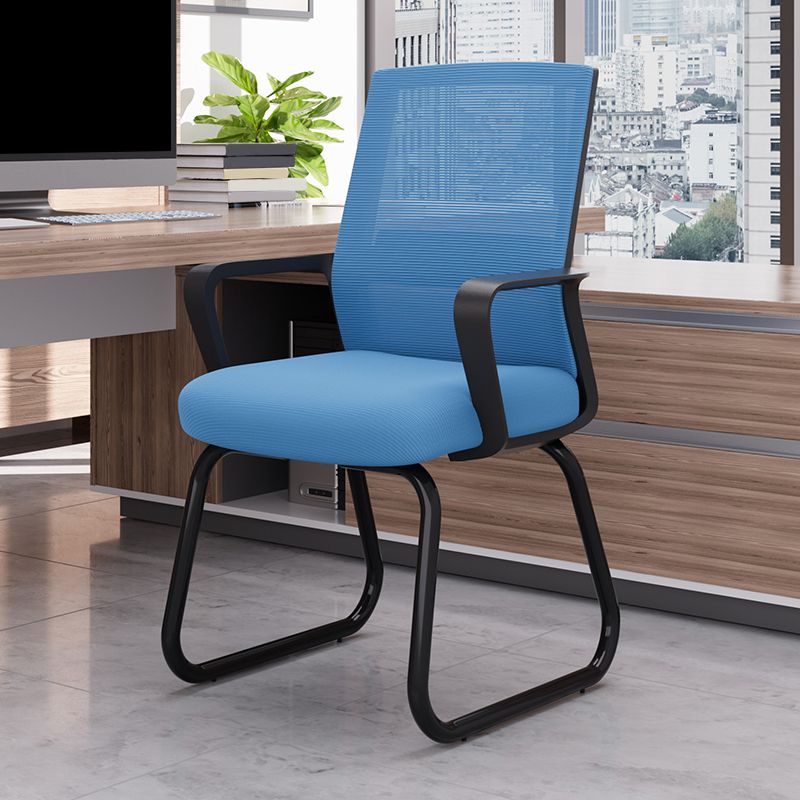 Modern Desk Chair No Wheels Fixed Arms Upholstered No Distressing Office Chair