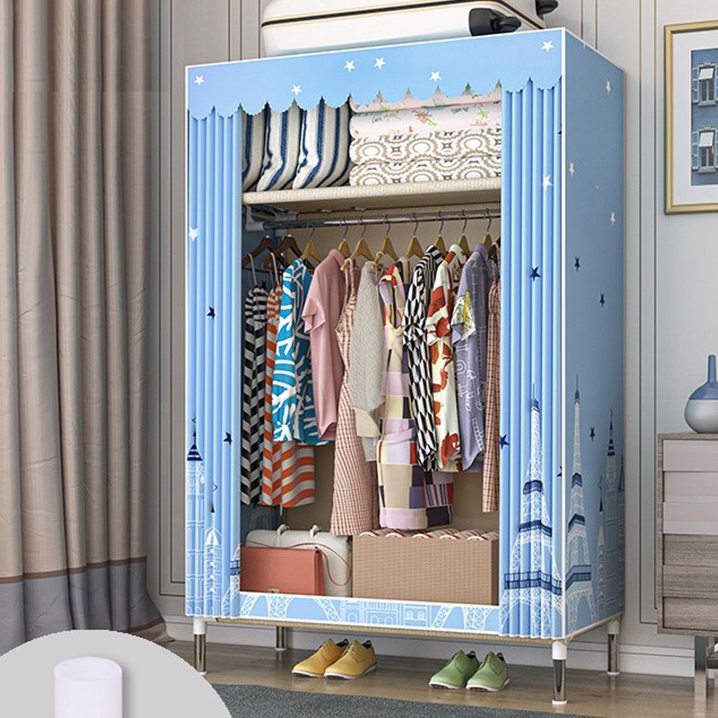 Steel Wardrobe Closet with Legs Modern Wardrobe Armoire with Shelves