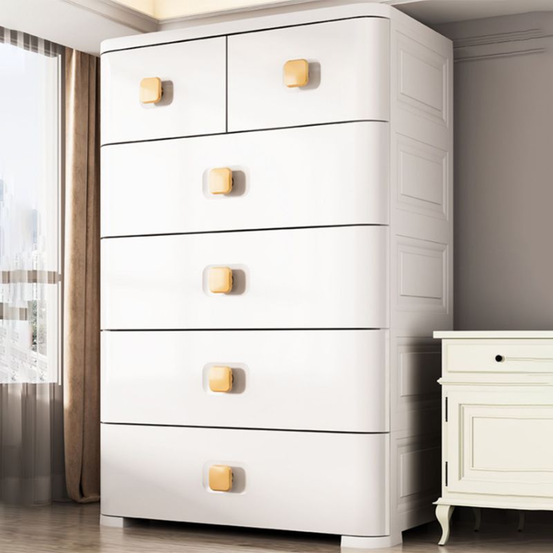 Plastic Wardrobe Armoire with Drawer Modern Youth Armoire for Home