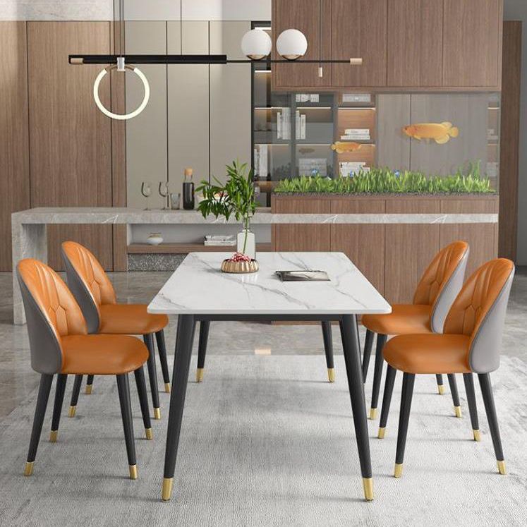 Modern Style Sintered Stone Dining Table Set 1/3/5/7 Pieces Dining Set for Home