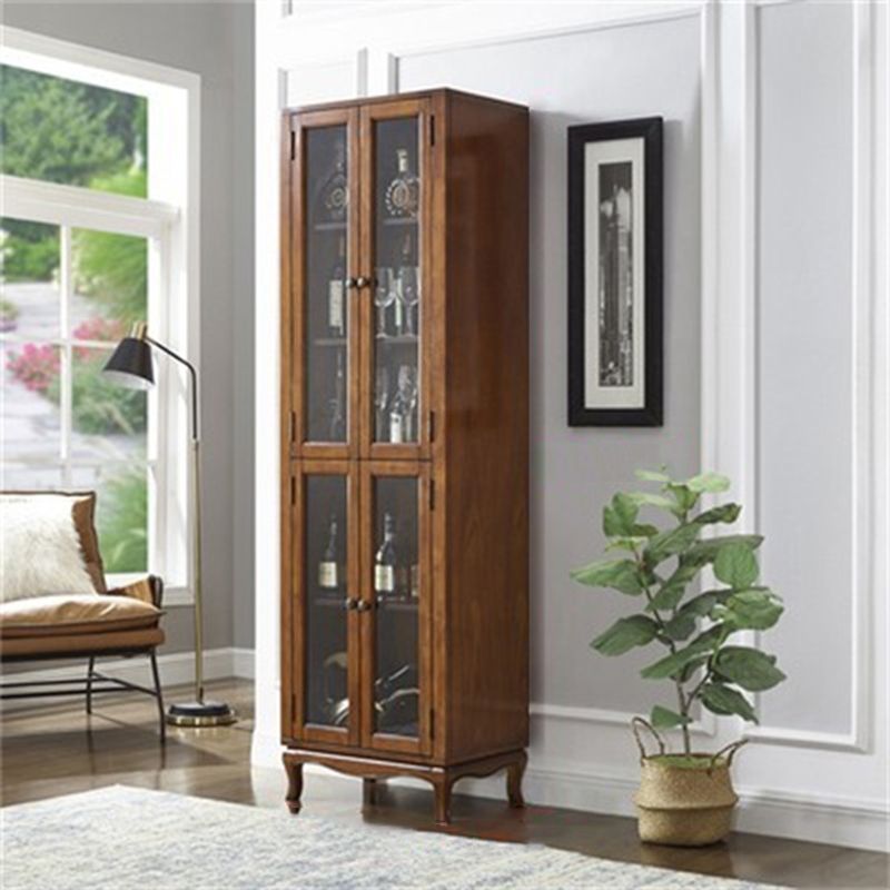 Traditional Solid Wood Cabinet Multi-shelf Display Buffet Cabinet for Living Room