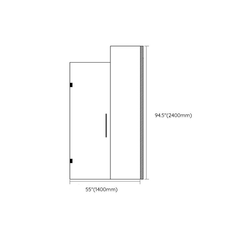 One-shaped Simple Frameless Flat-opening Tempered Glass Shower Door