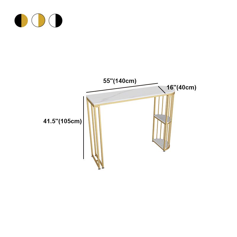 Modern Marble Pub Table with Specialty Table Top Double Pedestal Table - 42" H