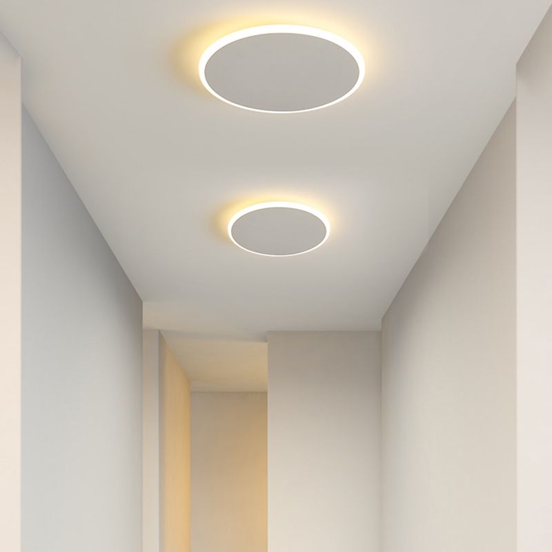 Single White Modern Flush Mount Lighting LED Ceiling Light for Bedroom