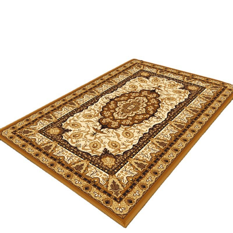 Tapis esthétique Victorian Area Symmétric Floral Printed Carpet Tapon résistant aux taches pour la décoration intérieure