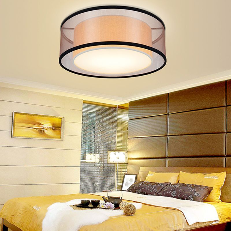 Round Shape Fabric Ceiling Light Multil Lights Ceiling Mount Light for Bedroom