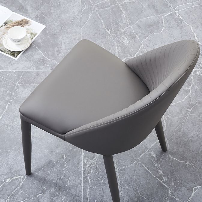 Contemporary Design Armless Solid Back Chairs Leather Dining Chair for Kitchen