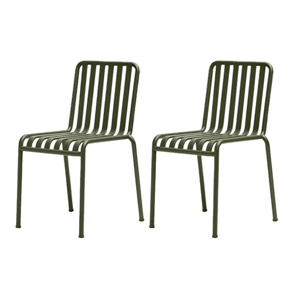 Contemporary Outdoor Chair Open Back Metal Patio Dining Chair