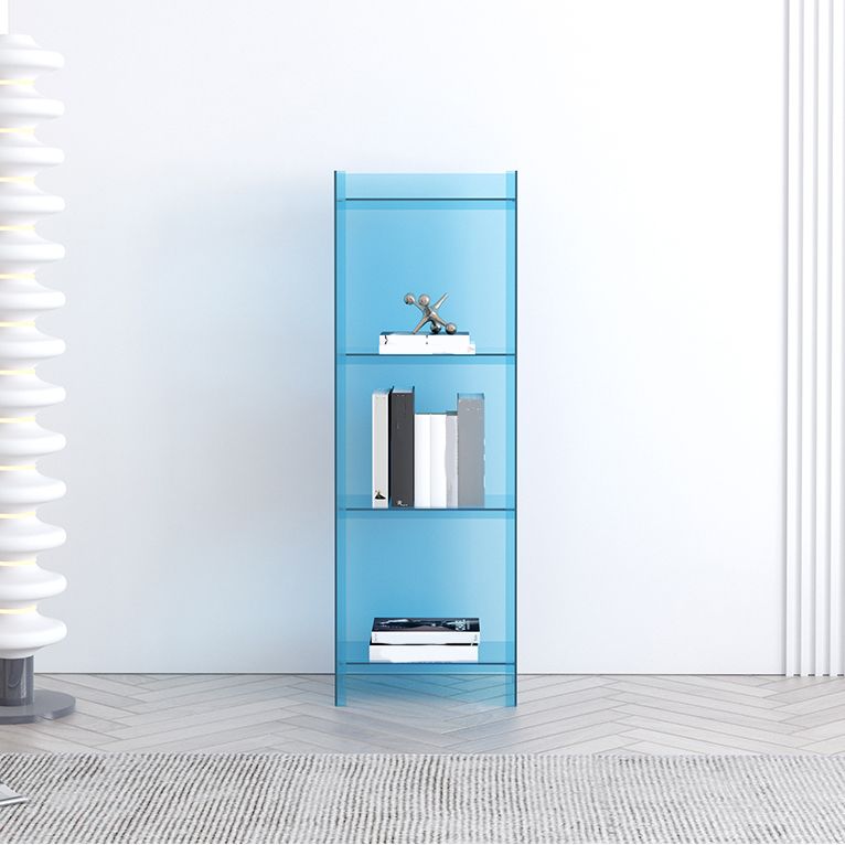 Scandinavian Acrylic Standard Bookshelf Vertical Closed Back Bookshelf for Living Room