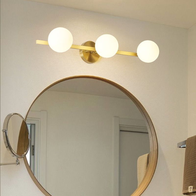 Postmodern Vanity Light Strip Glass Ball Vanity Lighting Fixture for Bathroom