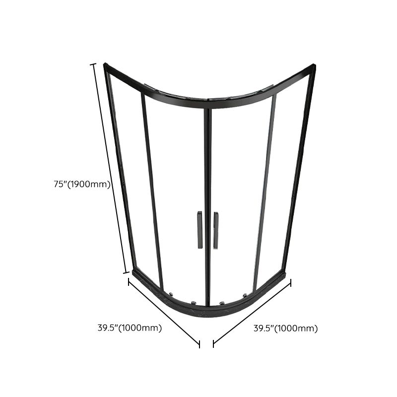 Round Double Sliding Shower Enclosure Corner Tempered Glass Shower Enclosure