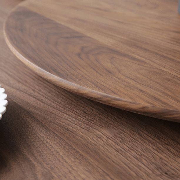 Table à manger en bois massif en pin rond avec piédestal en bois pour restaurant