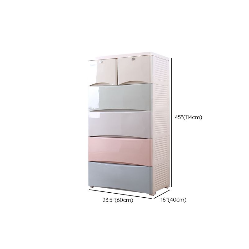 Modern Kids Nightstand Vertical Plastic Nursery Dresser for Home