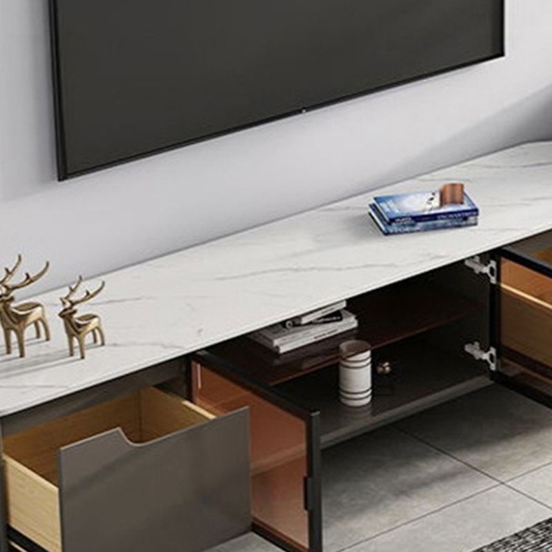 Contemporary Media Console TV Stand Stone TV Stand with Cabinet