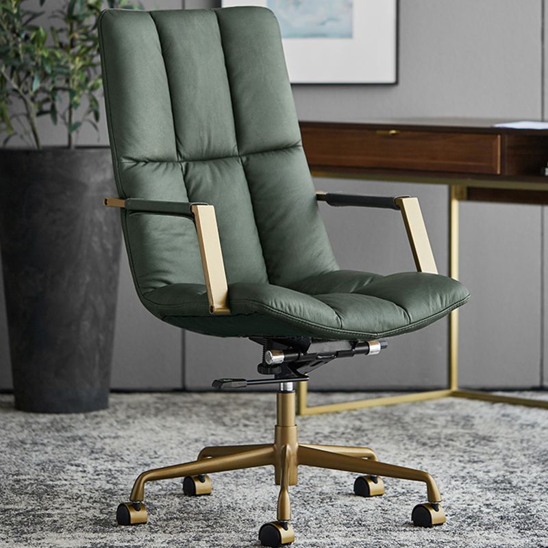 Modernism Fixed Arms Office Chair Tilt Mechanism Desk Chair with Wheels for Home