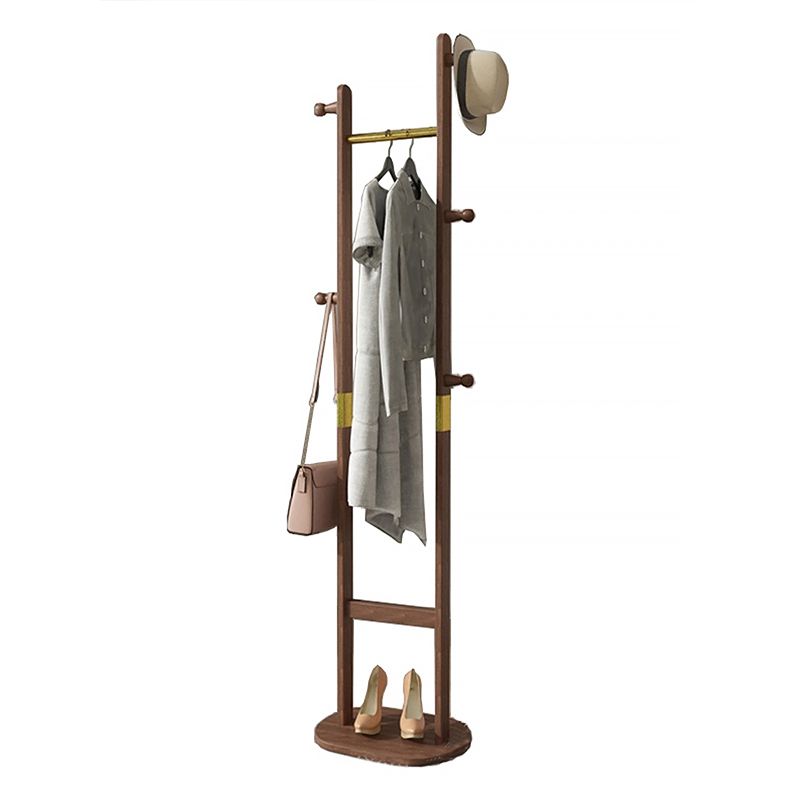 Solid Wood Coat Rack Hooks Hanging Rail Entryway Coat Hanger