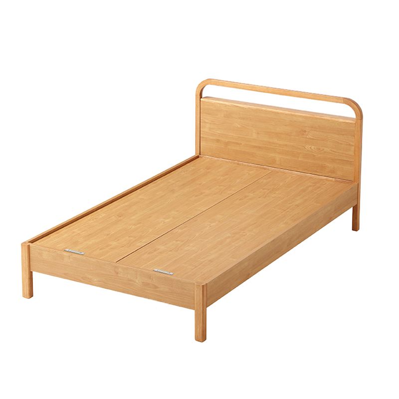 No Theme Panel Bed Modern Solid Wood Standard Bed with Storage