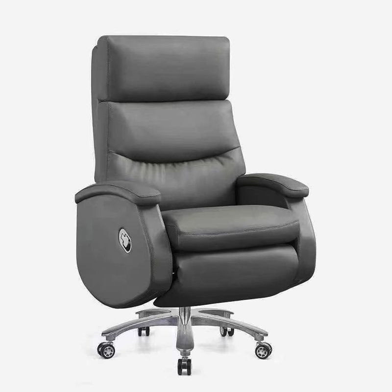 Faux Leather Executive Chair High Back Swivel Arms Included Office Chair