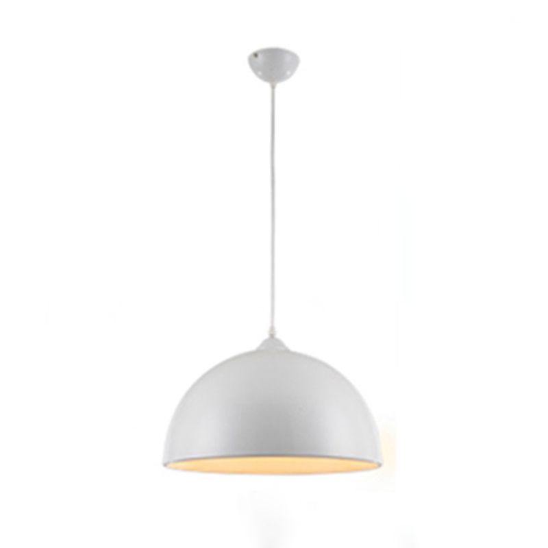 1-Light Dome Shade Pendant Lamp, Contemporary Metal Hanging Light for Restaurant