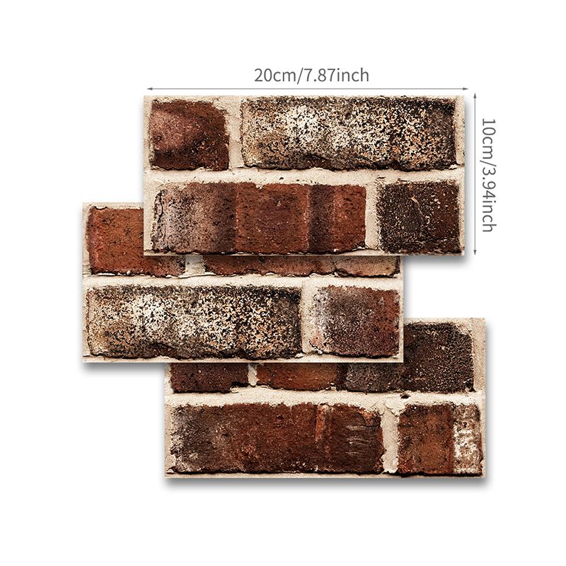 Red Brown Farmhouse Wallpapers 11.6-sq ft Brick Tiles Self-Adhesive Wall Covering for Stairs