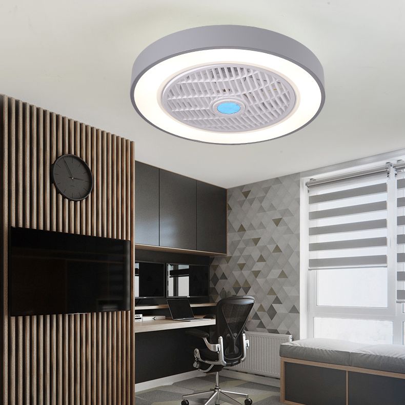 Moderno minimalista a led macaron ventola leggera luce circolare a soffitto circolare con ombra acrilica