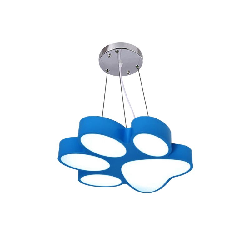 Doggy Paw Bathroom Pendant Lamp Acrylic Cartoon LED Hanging Light