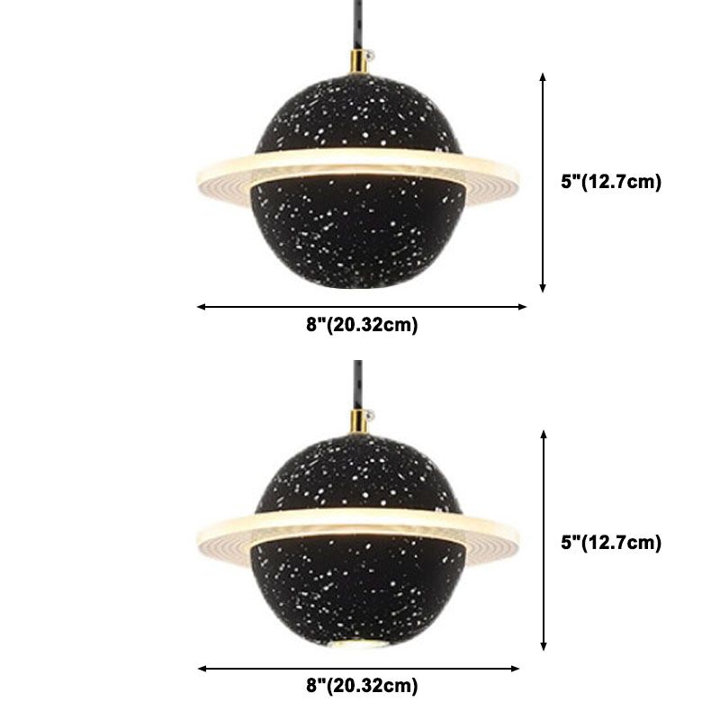 Contemporary Style Ball Pendant Lamp Stone Multi Lights Hanging Pendant Light