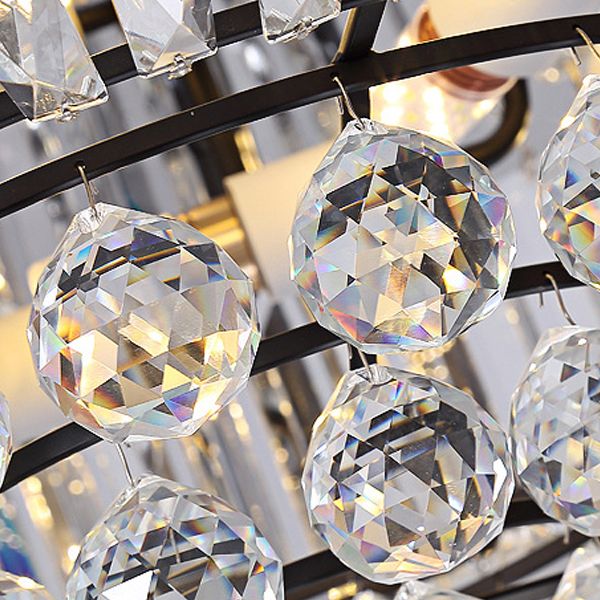 Crystal Round Flush Mount Lights Contemporary Style Multi Lights Flush Ceiling Light