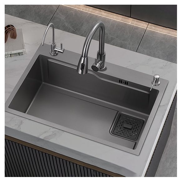 Modern Style Kitchen Sink Stainless Steel 3 Holes Drop-In Kitchen Sink