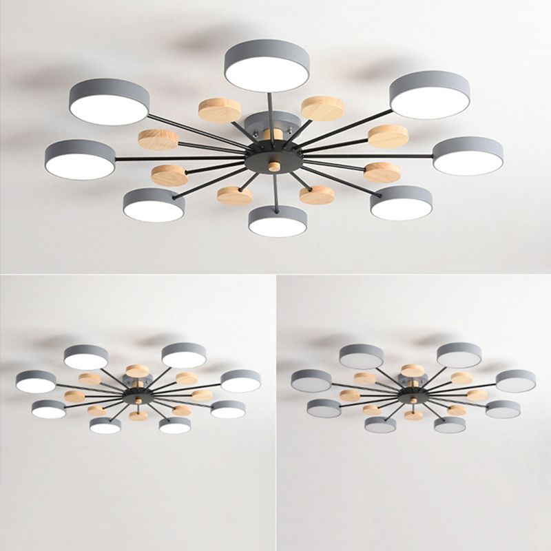 Modern 3/6/8-Light Flush Mount Lighting Metallic LED Ceiling Light