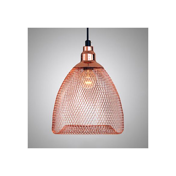 Bell Metal Pendant Light Industrial One Bulbe Room Dining Plafing Plafond Light in Black / White / Copper