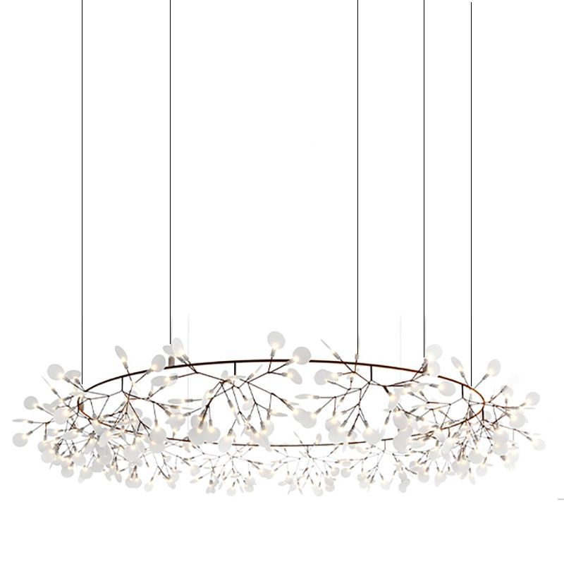 Metal White Chandelier Nordic Style Fireflies Chandelier Lampe For Living Room