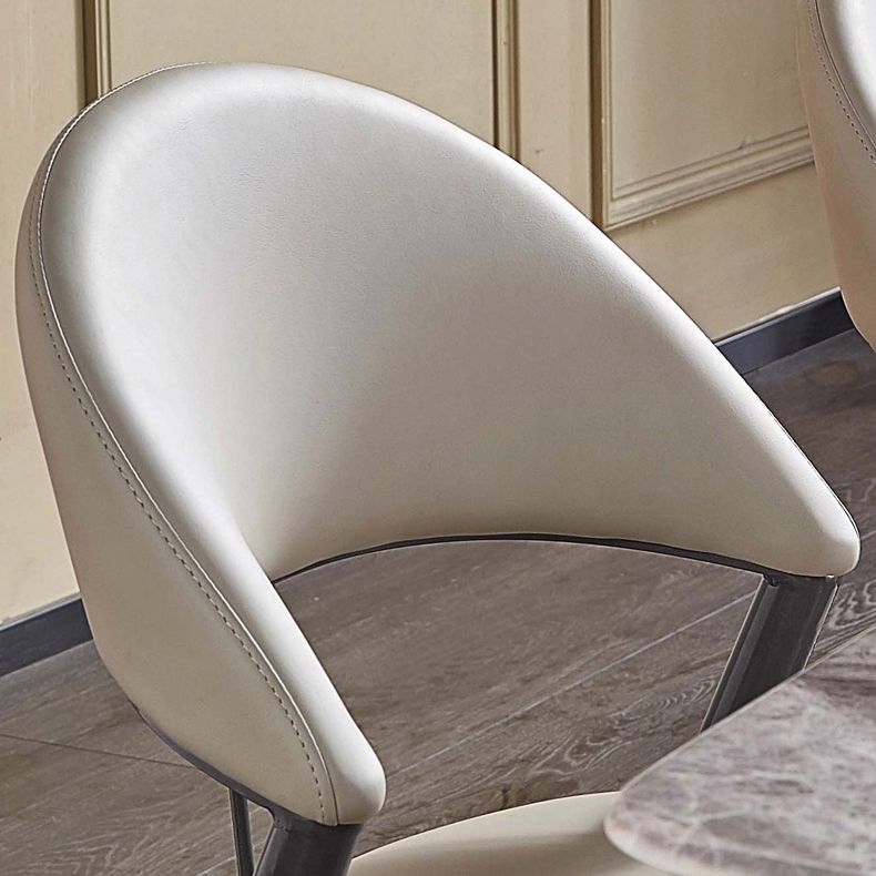 Glam Style Leather Dining Side Chair Open Back Indoor Dining Chair