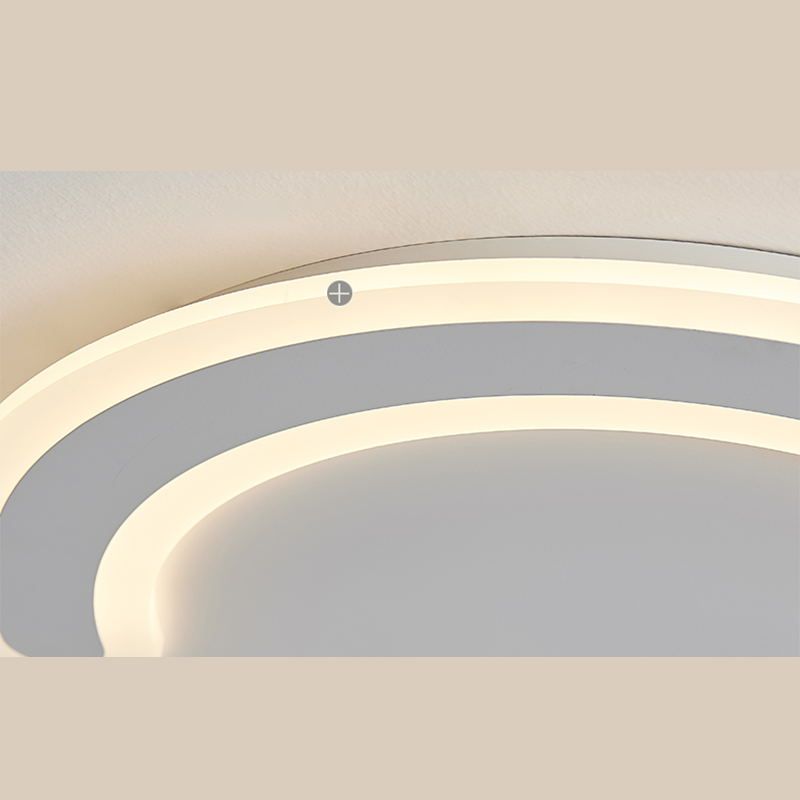 Circular LED Semi Flush Mount in Modern Creative Style Acrylic Indoor Ceiling Light in White