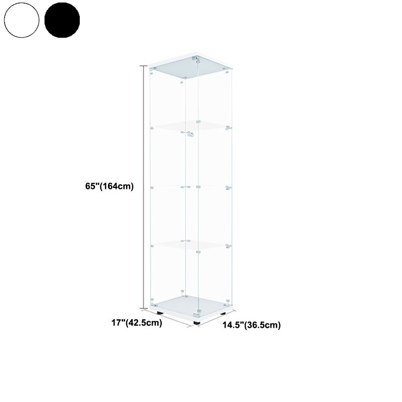 Modern Tempered Glass Curio Cabinet Glass Doors Display Cabinet for Bedroom