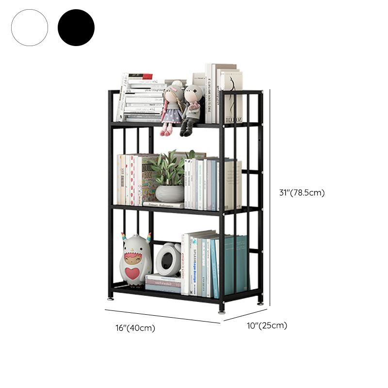 Closed Back Standard Bookshelf Modern Metal Rectangle Shelves Bookcase