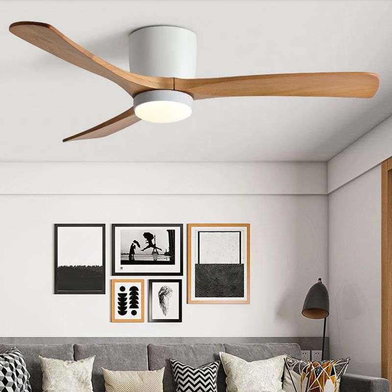 Modern Wooden Ceiling Fan Light Fixture Minimalist LED Ceiling Lamp for Bedroom