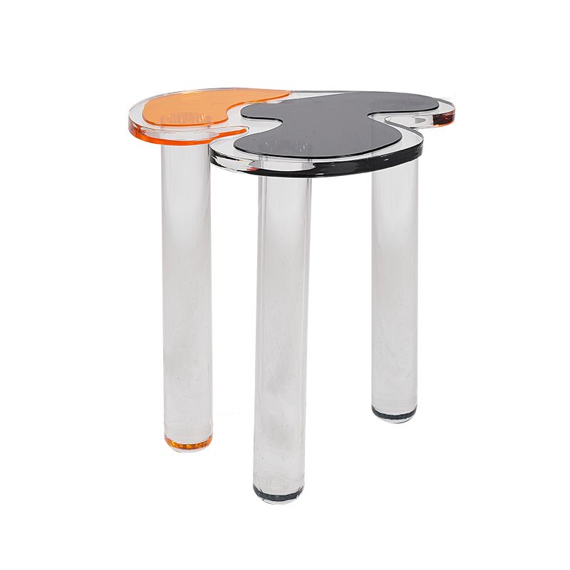 Modernistic Plastic Corner Table 3 Legs Naturally Shaped Living Room Accent Side Table