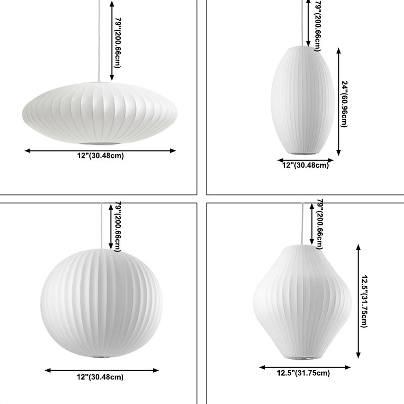 Luces de techo colgantes de 1 luz blanca tela moderna iluminación colgante única