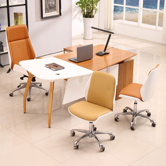 Contemporary No Arm Conference Chair Leather Desk Chair for Office