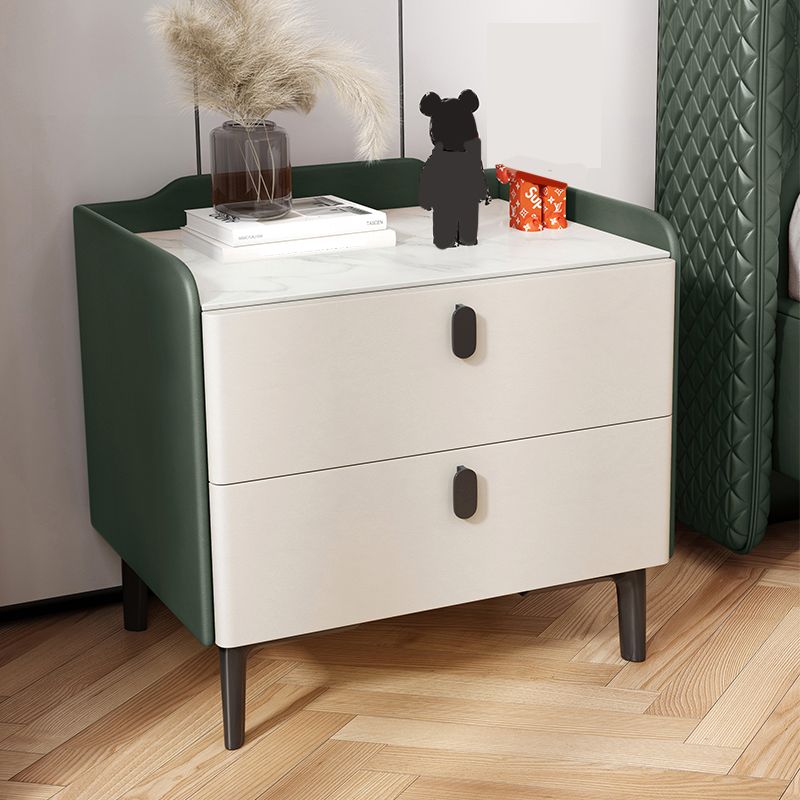 Contemporary Night Table Drawer Storage Bed Nightstand with Legs