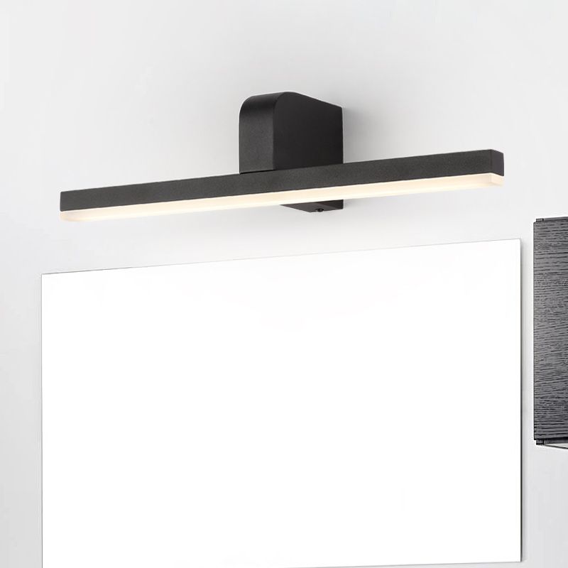 Linear Vanity Lamp Modern Metal Led White/Black Wall Mount Vanity Light in Natural Light, 16"/19.5"/23.5" Wide